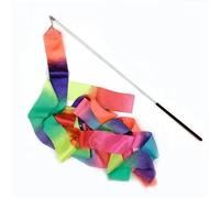FJOADNVM Rubans De Danse Rubans de Gymnastique colorés 2/4 m, équipement Rythmique coloré, Ruban Danse, Banderole Ballet, Baguette Twirling(Black Handle,Ribbon 2m Pole 29cm)