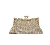 FJOADNVM Sac A Main Strass Femme Pochette en strass for femmes, pochette de soirée avec diamants brillants(Gold)