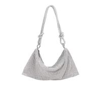 FJOADNVM Sac A Main Strass Femme Sacs seau souples for femmes, pochette de jour avec strass, diamants, fermeture éclair, sacs soirée(YM4328silver big)