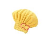 FJOADNVM Serviette pour Cheveux Bonnet de Douche/Spa en Microfibre à séchage Rapide, 1 pièce, avec nœud Papillon, idéal for Le Bain et la Douche(Yellow)