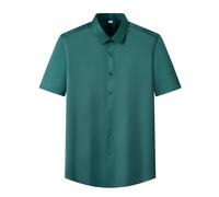 FJOADNVM T-Shirt Uni pour Homme Men's Short Sleeve Shirt Summer Style Ice Silk Feeling Large Size No Iron Business and Leisure(Color-4,L)