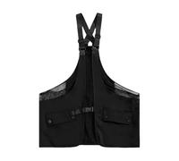 FJOADNVM Tactique Poitrine Rig Sac Gilet de poitrine à bretelles réglables, design multi-poches, gilet unisexe for homme et femme(Black,L)