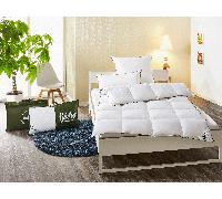 Fjödur Couette à cassettes classique avec des plumes et du duvet, bien chaude (140 x 200 cm)