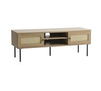 FJORDFORM Meuble TV avec 2 Portes, 120 cm de Long, étagères réglables, pour Salon, Salle à Manger, Chambre à Coucher, en polyrotin, Surface en mélamine
