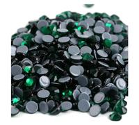 FJQFHH Diamants d'eau Super Flash Cristaux Artisanat orne Strass 40 Couleurs Cristal AB Hot Fix, thermocollants, for Couture et décorations en Tissu(Emerald,Ss30 288pcs)