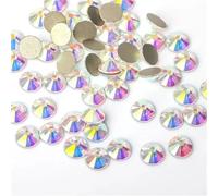 FJQFHH Diamants d'eau Super Flash Cristaux Artisanat orne Strass Super Glitter Cristal AB Tissu Non Couture Vêtement Ongle(Gold AB,Ss12 1440pcs)