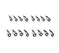 FJQFHH Paquet de réparation de la Canne de pêche Top Guid Anneaux de Guidage for Canne à pêche en Acier Inoxydable et céramique, Noirs, Plusieurs Tailles, Plusieurs Options de Pack(Black 16pcs)