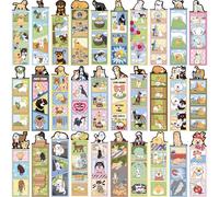 Fjquamitix Lot de 30 marque-pages d'animaux amusants à lire, réutilisables et polyvalents, cadeau idéal pour les étudiants, les garçons et les filles (monde des chiens)