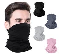 Fjquamitix Lot de 4 cache-cou couvre-visage et écharpe, respirant, anti-soleil et coupe-vent pour le ski, la pêche, la randonnée et le cyclisme, 18.1*9.84 in