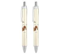 FJQWKLF Anatomie d'un écureuil, stylo à bille rétractable amusant de 0,5 mm, stylos de travail, cadeaux pour officier, unisexe, 2 pièces