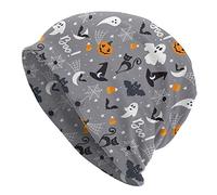 FJQWKLF Bonnet d'halloween Standard fermé pour Chimio, Couvre-Chef Contre Le Cancer, Bonnet tricoté Ample pour Adultes, Femmes et Hommes
