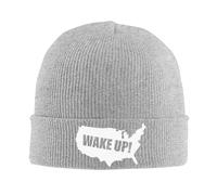 FJQWKLF Bonnet tricoté Wake Up America, Bonnet Chaud d'hiver à Revers, Bonnet pour Homme et Femme