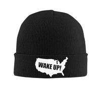 FJQWKLF Bonnet tricoté Wake Up America, Bonnet Chaud d'hiver à Revers, Bonnet pour Homme et Femme