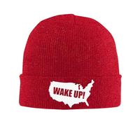 FJQWKLF Bonnet tricoté Wake Up America, Bonnet Chaud d'hiver à Revers, Bonnet pour Homme et Femme