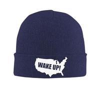 FJQWKLF Bonnet tricoté Wake Up America, Bonnet Chaud d'hiver à Revers, Bonnet pour Homme et Femme