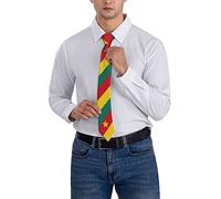 FJQWKLF Cameroun drapeau camerounais 3 rayé cravate hommes cravates hommes fête affaires cravates doux Skil cravate