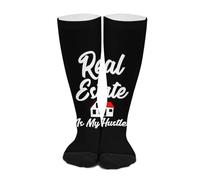 FJQWKLF Chaussettes montantes fantaisie pour homme, motif « Immobilier, c'est mon travail »