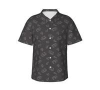 FJQWKLF Chemise hawaïenne pour Homme, Motif os de Chat et de Poisson, décontractée, idéale pour l'été, la Plage ou Les fêtes, Taille XXL