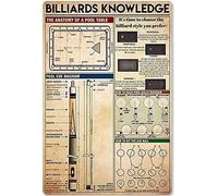 FJQWKLF Connaissance du billard, cadeau pour les amateurs de billard, affiche vintage de billard, art mural vintage, panneaux de salle de billard 30,5 x 40,6 cm