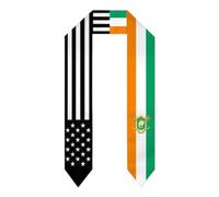FJQWKLF Côte d'Ivoire Mix États-Unis Noir Drapeau Américain Étole De Remise Des Diplômes Châle Écharpe Écharpe Cadeau Pour Étudiant À L'Étranger Étude Internationale
