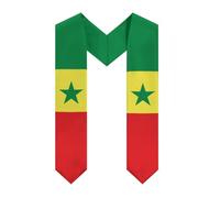 FJQWKLF Écharpe de remise de diplômes aux couleurs du drapeau sénégalais, pour les élèves du secondaire et les étudiants de l'université.
