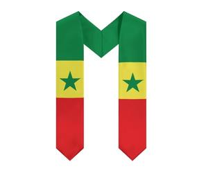 FJQWKLF Écharpe de remise de diplômes aux couleurs du drapeau sénégalais, pour les élèves du secondaire et les étudiants de l'université.