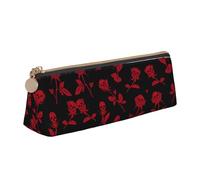 FJQWKLF Étui à Crayons en Cuir imprimé marbre Blanc Or Rose, boîte à Crayons Triangulaire, Trousse à Crayons, Organisateur pour Bureau, collège, école, Adulte, Adolescente, Fille et garçon