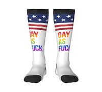 FJQWKLF Gay-As-Fuck-Lgbtq Pride Gay Lesbian - Chaussettes longues décontractées à rayures pour femmes et hommes