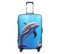 FJQWKLF Housse de Valise imprimée de Poissons sous-Marins Bleus, élastique, Lavable, Taille Universelle 18-32 Pouces, Facile à identifier