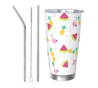 FJQWKLF Mug isotherme Flamingo Tumbler Gifts de 590 ml (20 oz) en acier inoxydable, idéal pour la voiture, le bureau, la maison et les activités de plein air.