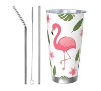 FJQWKLF Mug isotherme Flamingo Tumbler Gifts de 590 ml (20 oz) en acier inoxydable, idéal pour la voiture, le bureau, la maison et les activités de plein air.