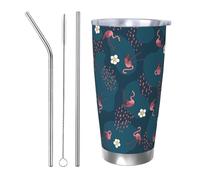 FJQWKLF Mug isotherme Flamingo Tumbler Gifts de 590 ml (20 oz) en acier inoxydable, idéal pour la voiture, le bureau, la maison et les activités de plein air.