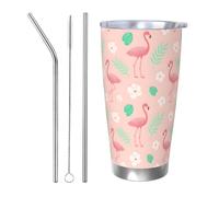 FJQWKLF Mug isotherme Flamingo Tumbler Gifts de 590 ml (20 oz) en acier inoxydable, idéal pour la voiture, le bureau, la maison et les activités de plein air.