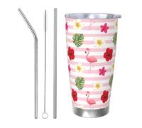 FJQWKLF Mug isotherme Flamingo Tumbler Gifts de 590 ml (20 oz) en acier inoxydable, idéal pour la voiture, le bureau, la maison et les activités de plein air.