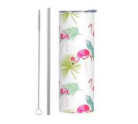 FJQWKLF Mug isotherme Flamingo Tumbler Gifts de 590 ml (20 oz) en acier inoxydable, idéal pour la voiture, le bureau, la maison et les activités de plein air.