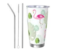 FJQWKLF Mug isotherme Flamingo Tumbler Gifts de 590 ml (20 oz) en acier inoxydable, idéal pour la voiture, le bureau, la maison et les activités de plein air.