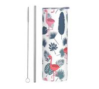 FJQWKLF Mug isotherme Flamingo Tumbler Gifts de 590 ml (20 oz) en acier inoxydable, idéal pour la voiture, le bureau, la maison et les activités de plein air.