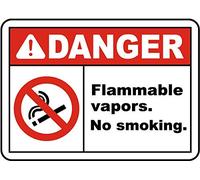 FJQWKLF Panneau en métal Avertissement Danger Vapeurs inflammables. Interdiction de fumer. Panneau en aluminium pour décoration murale de bar à café à domicile 8 x 12 pouces
