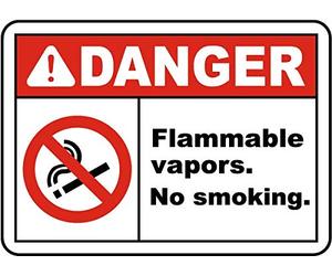 FJQWKLF Panneau en métal Avertissement Danger Vapeurs inflammables. Interdiction de fumer. Panneau en aluminium pour décoration murale de bar à café à domicile 8 x 12 pouces