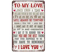 FJQWKLF Plaque en métal humoristique « Love » pour celui que j'aime, nous serons ensemble, tu es le meilleur, je t'aime, romantique et chaleureux, pour cuisine, porte, salon, jardin, 30,5 x 40,6 cm