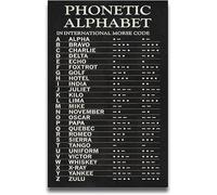 FJQWKLF Plaque murale en métal avec alphabet phonétique, décoration murale en aluminium, affiche en code Morse international, plaque pour salle de ureau, studio, maison, club, 20 x 30 cm