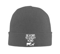 FJQWKLF Soyez Gentil avec Tout Le Monde. Bonnet tricoté Vegan/végétarien Chaud pour l'hiver, Bonnet à Revers pour Hommes et Femmes.