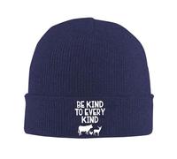 FJQWKLF Soyez Gentil avec Tout Le Monde. Bonnet tricoté Vegan/végétarien Chaud pour l'hiver, Bonnet à Revers pour Hommes et Femmes.