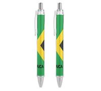 FJQWKLF Stylo à bille rétractable avec drapeau jamaïcain, pointe fine de 0,5 mm, corps rond flexible pour un confort d'écriture optimal, 1 pièce