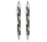 FJQWKLF Stylo à bille rétractable Cat Pirates, pointe fine de 0,5 mm, corps rond flexible pour un confort d'écriture optimal, 2 pièces