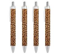 FJQWKLF Stylo à bille rétractable humoristique imprimé léopard 0,5 mm, stylo à bille de travail, cadeau pour officier, unisexe, 1 pièce