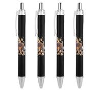 FJQWKLF Stylo à bille rétractable Lightn-ing Lion, pointe fine de 0,5 mm, corps rond flexible pour un confort d'écriture optimal, 1 pièce