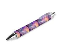 FJQWKLF Stylo à bille rétractable personnalisé de 0,5 mm, motif loup et renard, corps rond noir, pointe fine, pour carnet de notes, écriture, bureau, 1 pièce