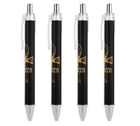 FJQWKLF Stylo à bille rétractable symbole Ankh égyptien Golden Queen, pointe fine de 0,5 mm, corps rond flexible pour un confort d'écriture optimal, 2 pièces