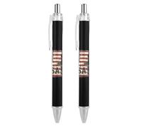 FJQWKLF Stylo à bille rétractable vintage avec drapeau américain, pointe fine de 0,5 mm, corps rond flexible pour un confort d'écriture optimal, 1 pièce